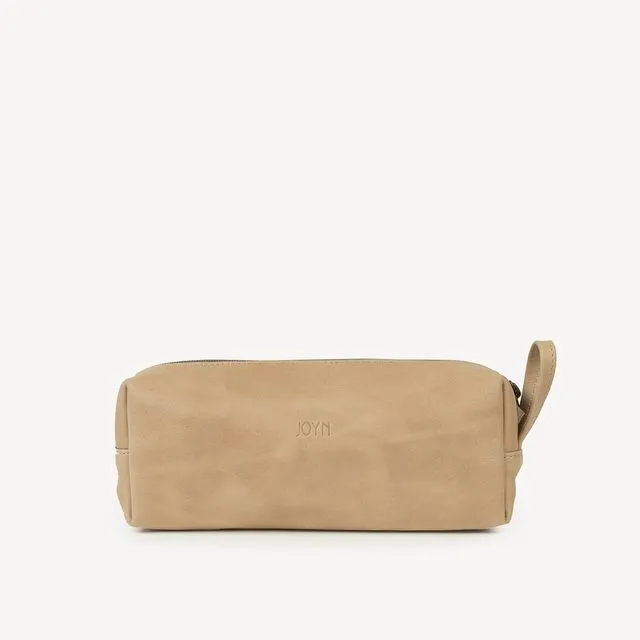Leather Pencil Case - Taupe