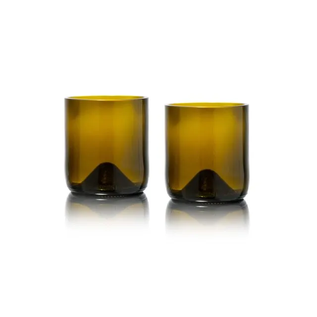 Rebottled Short Tumbler 2-Pack Olive - 2 Short glasses - 175 ml