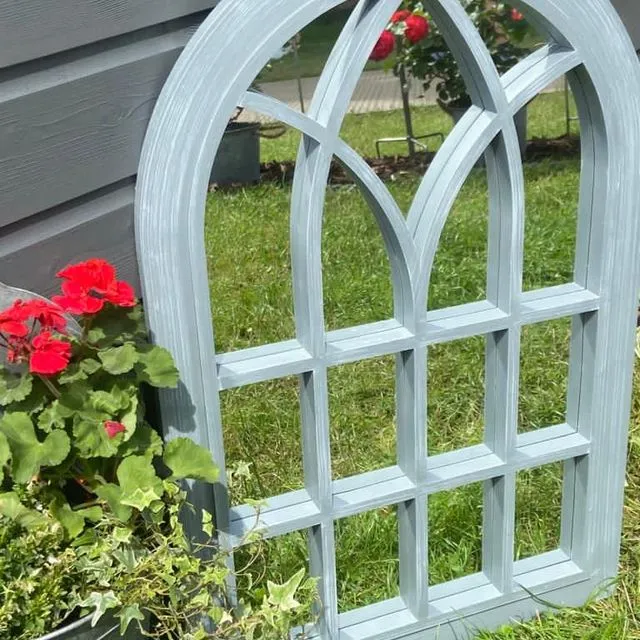 Grey with white touch arched Outdoor/Indoor mirror