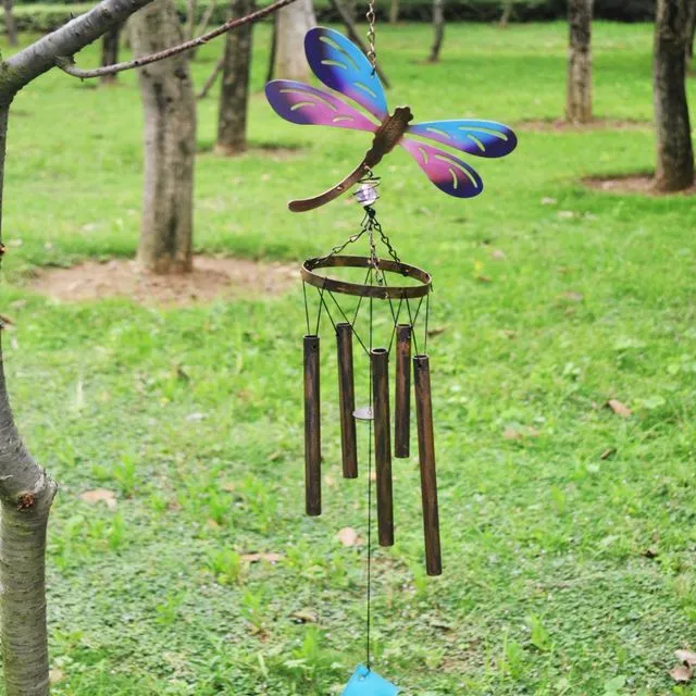 Colourful dragonfly windchime