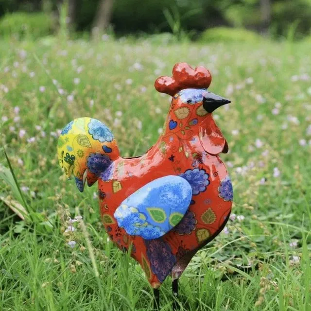 Farmyard Stacey the metal hen - hand crafted garden sculpture ideal Gift - Chicken Hen Outdoor Decoration
