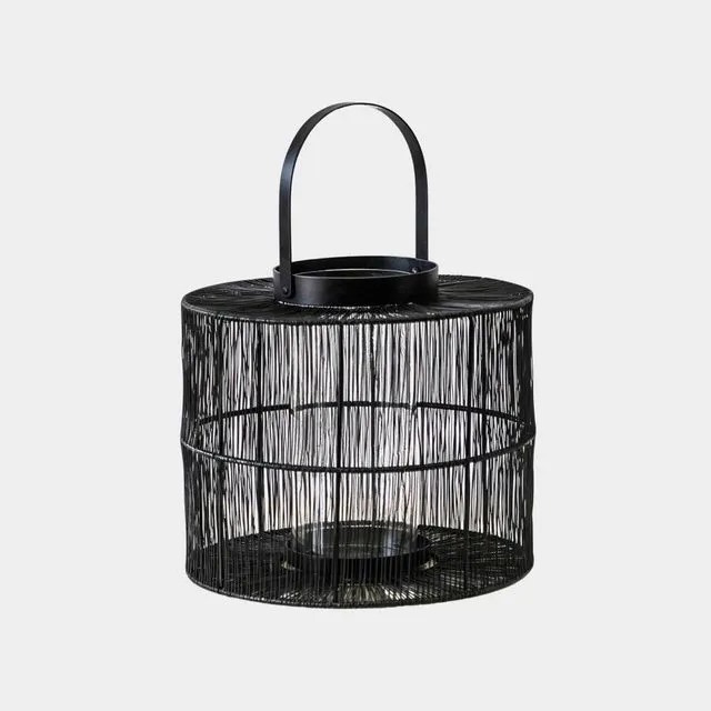 Portofino Wirework Lantern Black H34cm W24cm