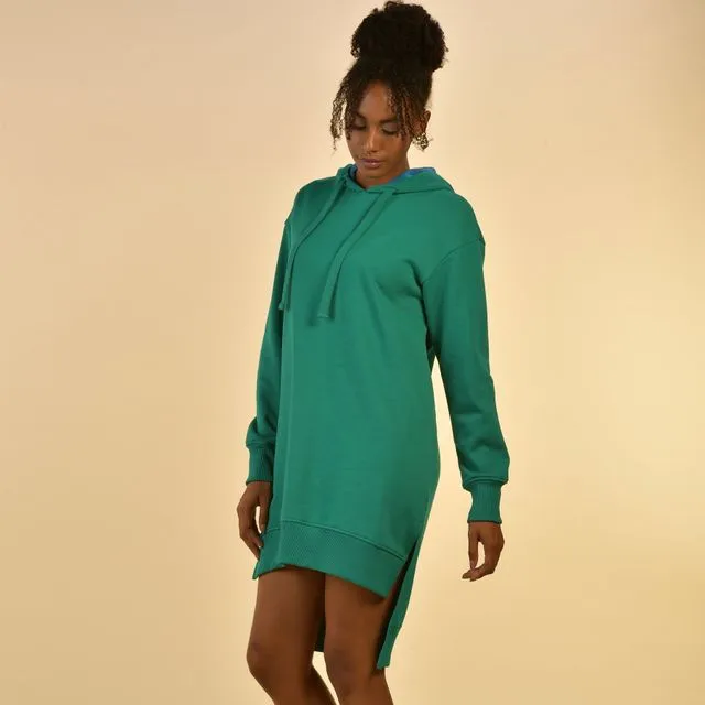 Telma - Hoodie Dress in Cadmium Green