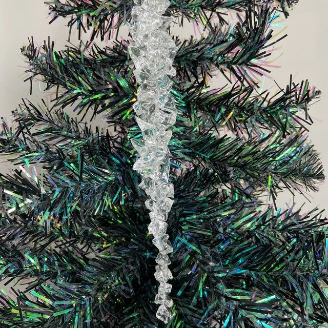 Glass icicle Christmas tree hanging item