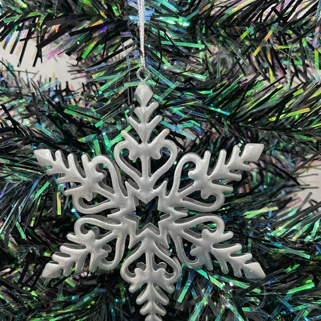 Metal handmade double sided star Christmas tree hanging ornament