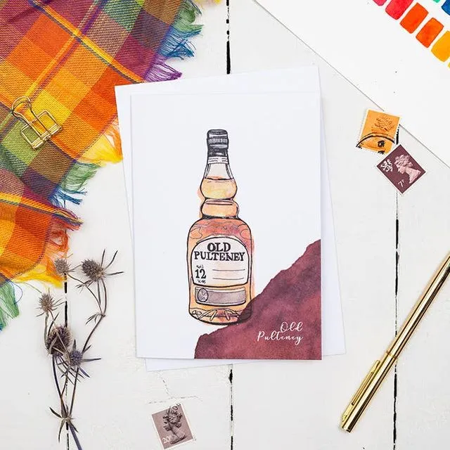 Old Pulteney Whisky Greetings Card