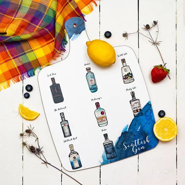 Scottish Gin Bottle Chopping Board