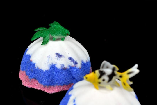 Gone Fishing Bath Bomb in Lemonade with Cute Fish Toy Inside - Vegan - SLS Free - Cruelty Free