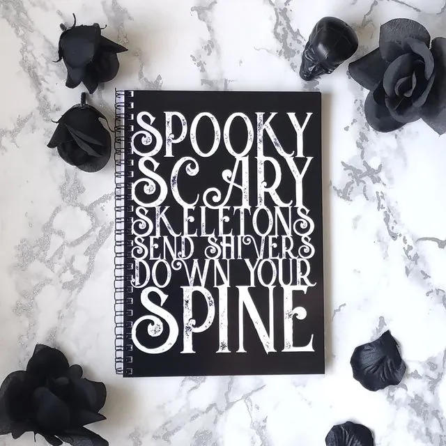 Spooky Scary Skeletons A5 DOT GRID Wirebound Notebook (Copy)