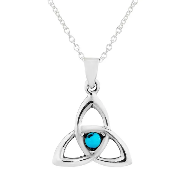 Beautiful Turquoise Goddess Triquetra Necklace