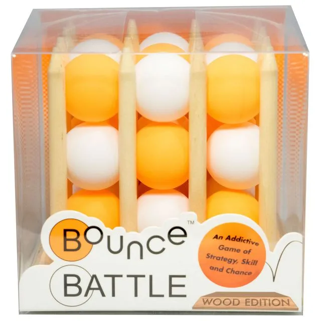 Bounce Battle Wood Edition Game Set - an Addictive Game of Strategy, Skill & Chance