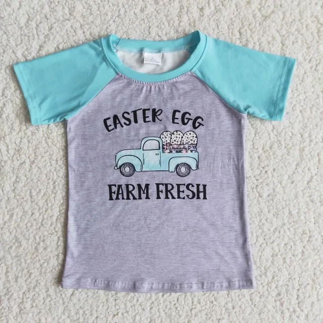 Easter Eggs Farm Fresh Boy Short Sleeve T-shirt
