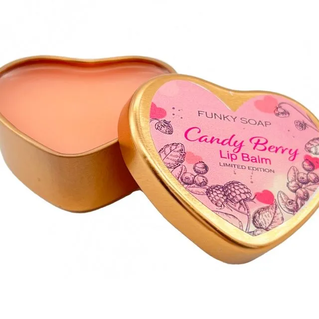 Candy Berry Lip Balm, 100% Handmade And Natural, 1 Tin Of 20g