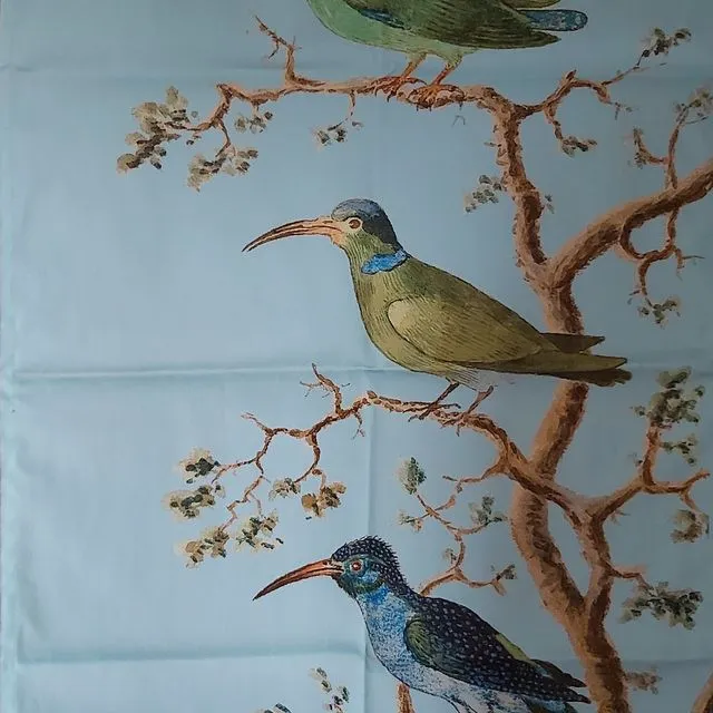 3 Hummingbirds Tea Towel 16thC Design Anselmus de Boodt