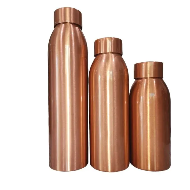 100% Pure Copper Water Bottle Inside and Outside/ Drinking vessel - Copper