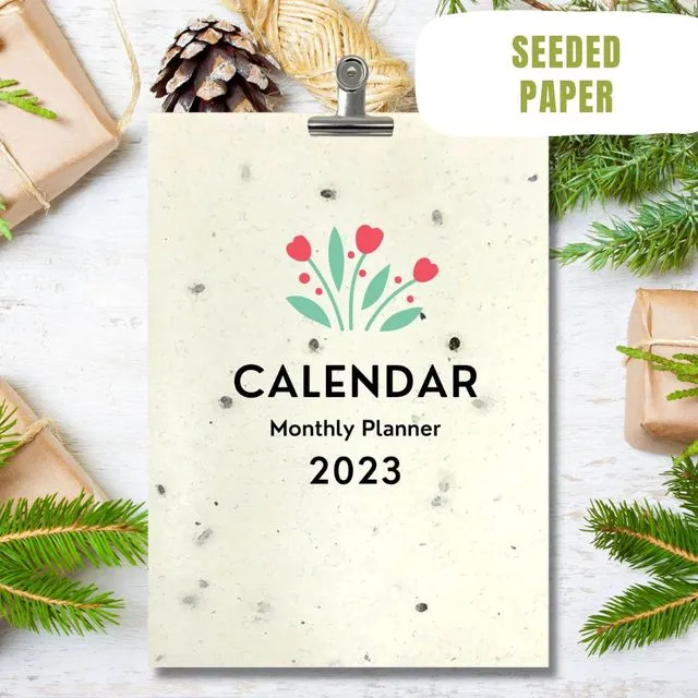 Handmade Eco Friendly Calendars for 2023, Flowers Design
