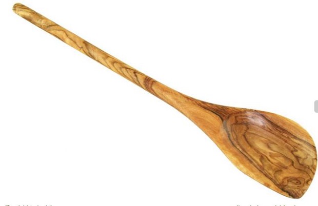 Cooking spoon with corner olive wood 30 cm