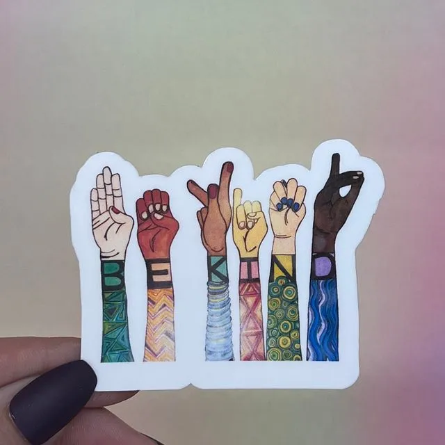 Be Kind in ASL Sticker