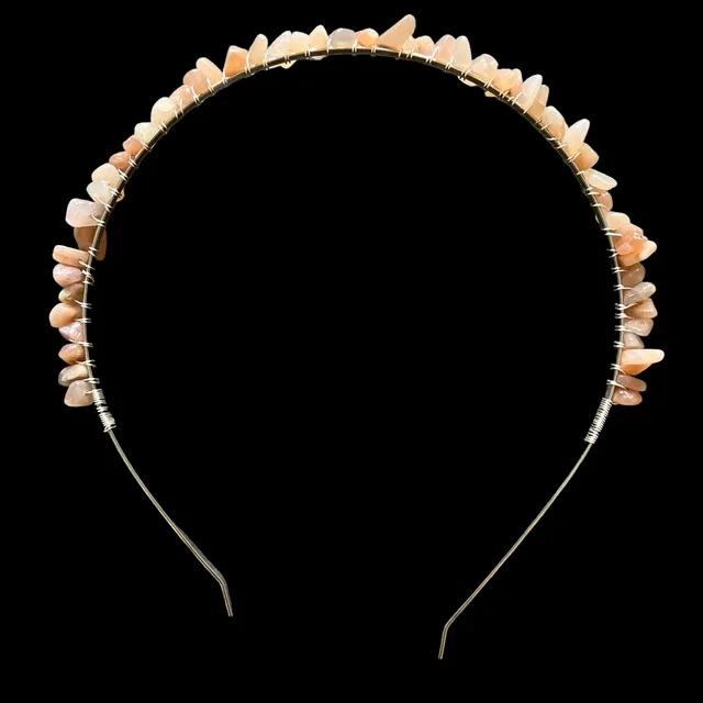 Peach Moonstone Chip Headband