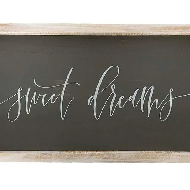 Sweet Dreams Rustic Wooden Wall Sign Plaque