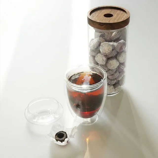 2012 VINTAGE ROSE MINI TUO CHA RIPE PU-ERH TEA | in glass jar