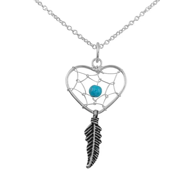 Beautiful Heart Dreamcatcher Necklace