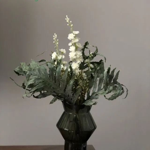 Design vase with jaggy angular cylindrical shape, dark gray high quality glass, CUZ11GR