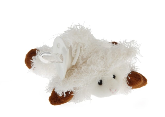 Doodalou Plush Pacifier Toy Furry Friend and Pacifier - Lamb