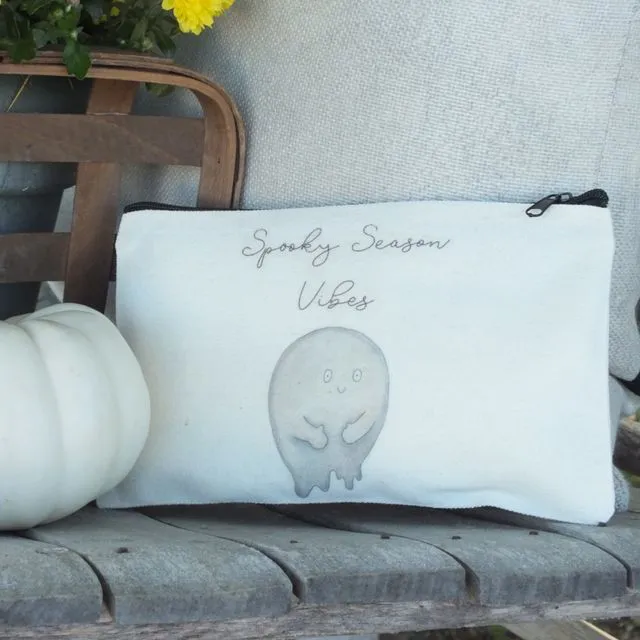 Distressed Ghost Zipper Pouch