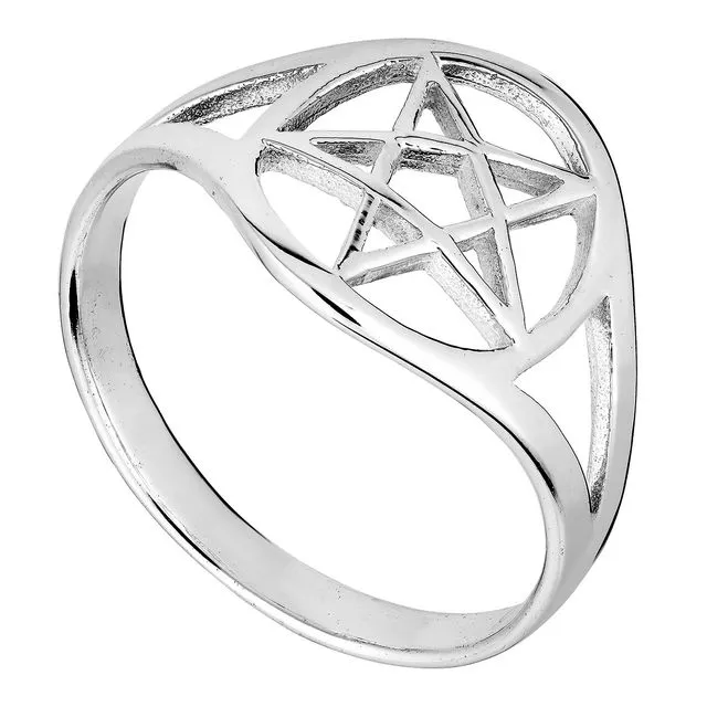 Lovely Silver Pentagram Ring
