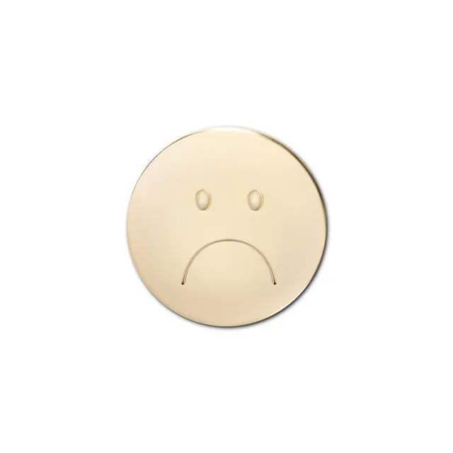 Enamel Pin "Golden Sad Face"