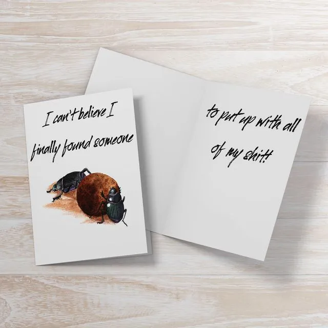 Dung Beetle-themed Love Card, designed by disabled veterans.