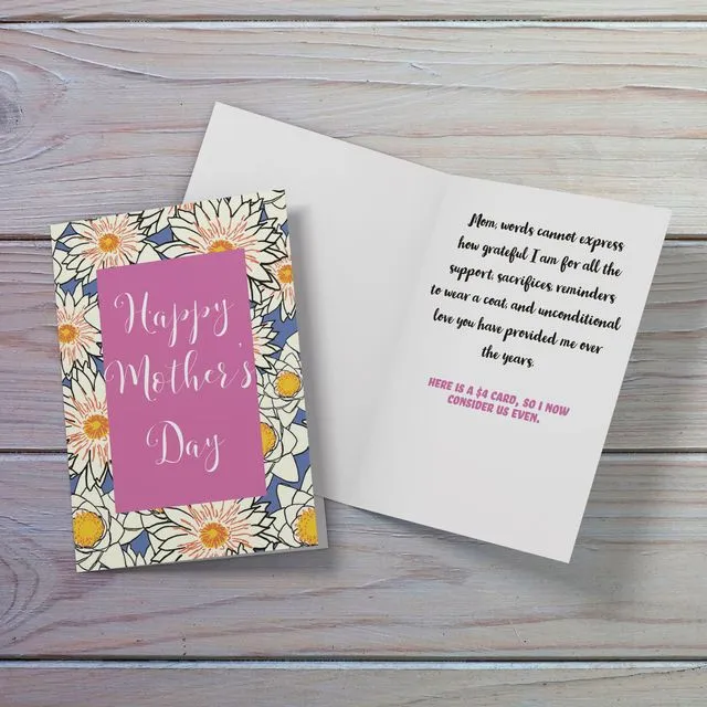 Cute Mother's Day card designed by disabled veterans!