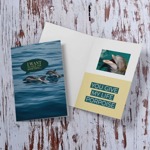Porpoise friendship card. Funny everyday card.