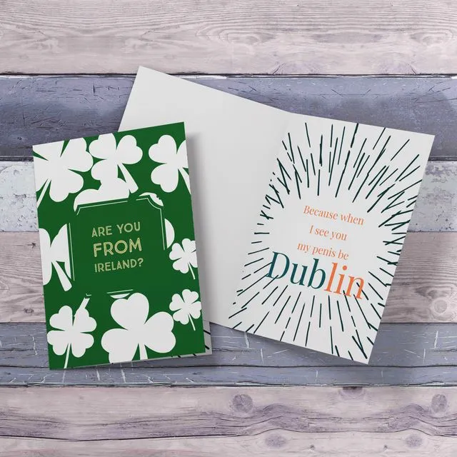 Irish Love card, my penis is Dublin. St. Patricks Day card