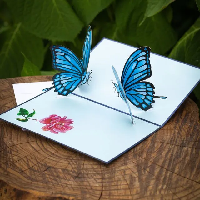 Pop-Up Blue Butterfly Greeting Card, designed by veterans.