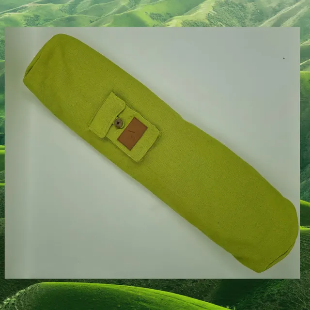 Eco Friendly Cotton Linen Yoga Mat Bag, Handmade Yoga Bag, Eco Friendly Yoga Bag, Yoga Mat Bag UK, Double Zip (Bag only) Lime Green Colour