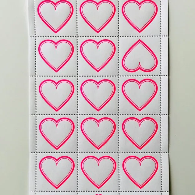 Hearts - Dayglo Pink