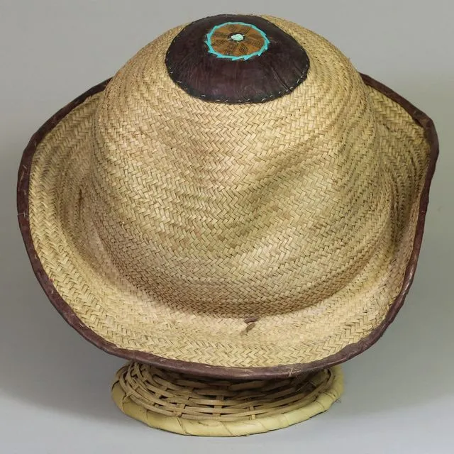 Tall Tuareg Turban Straw Leather Hat