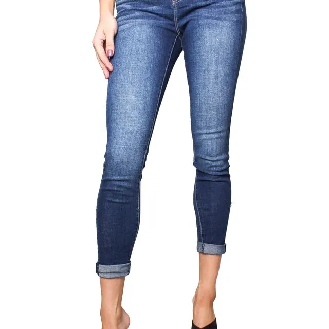 Women's High Waisted Faded Skinny Jeans