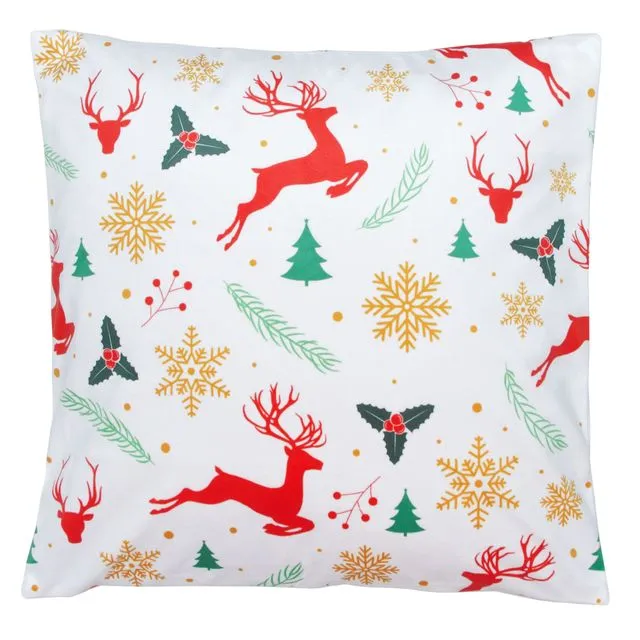 Velvet Christmas Cushion Cover - White