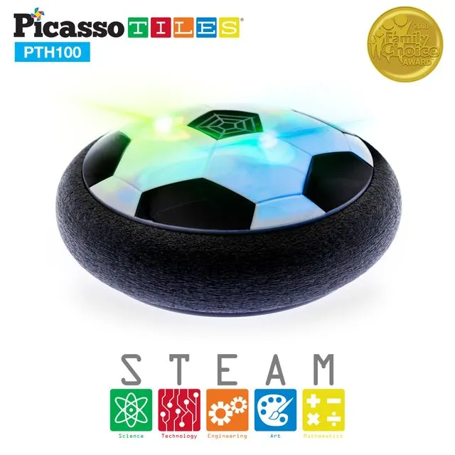 PicassoTiles Soccer Hoverball Air Hockey Electric Power Airlifted Hover Ball PTH100