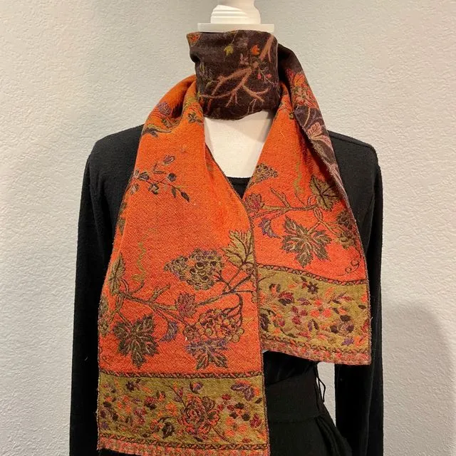 508/Copper Color neck scarf in Boiled wool