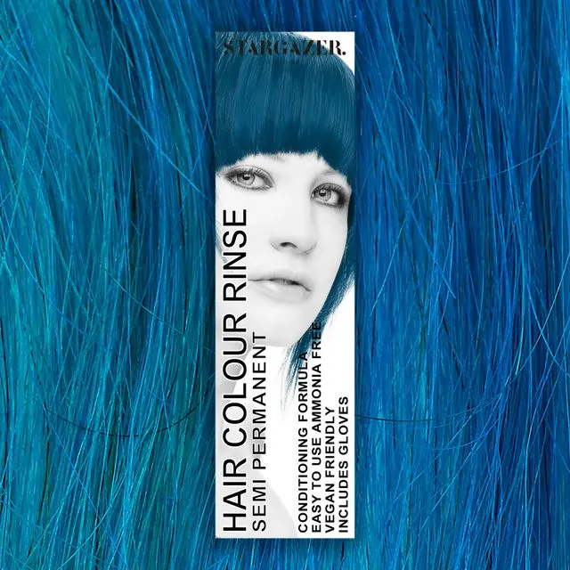 Stargazer Azure Blue Semi Permanent Hair Dye, conditioning vegan cruelty free direct application hair colour