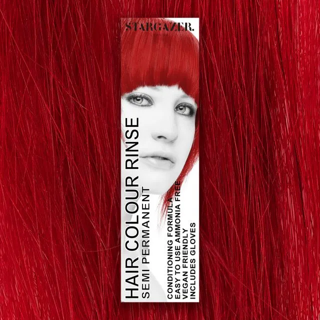 Stargazer Foxy Red Semi Permanent Hair Dye, conditioning vegan cruelty free direct application hair colour