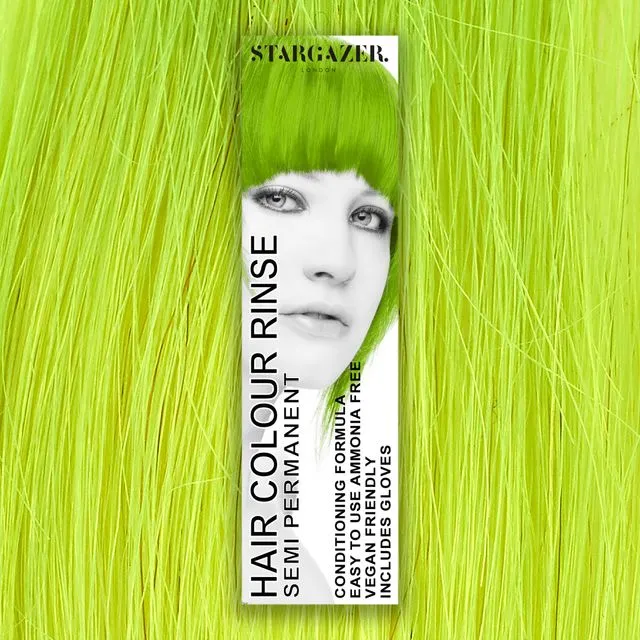 Stargazer Lime Semi Permanent Hair Dye, conditioning vegan cruelty free direct application hair colour