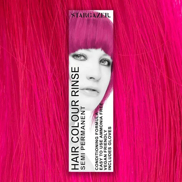 Stargazer Shocking Pink Semi Permanent Hair Dye, conditioning vegan cruelty free direct application hair colour