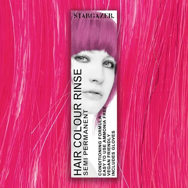 Stargazer UV Pink Semi Permanent Hair Dye, conditioning vegan cruelty free direct application hair colour