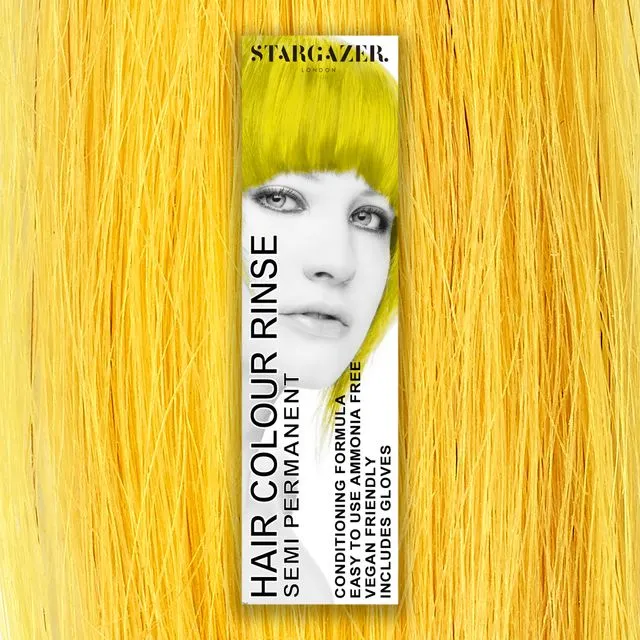 Stargazer Yellow Semi Permanent Hair Dye, conditioning vegan cruelty free direct application hair colour
