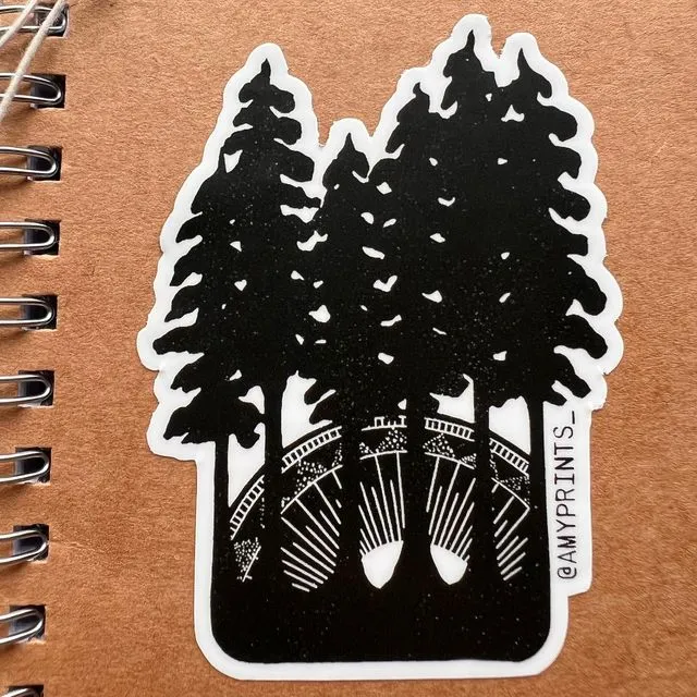 “Early Light” 3 Inch Sticker | Linocut Block Print Eco-Friendly Sticker
